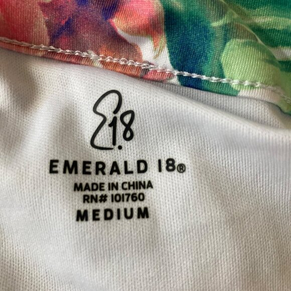 Womens Emerald 18 Floral Stretch Skort M Pink Green Polyester Spandex - Picture 6 of 8